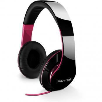 FANTEC SHP-250AJ-PK Cuffie Stereo On Ear con Headset On Ear, Cinturino Imbottito, Cuffie Imbottite e Traspiranti, Nero/Viola