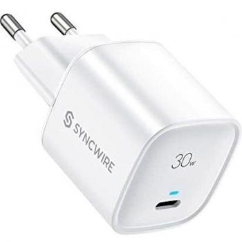 Caricatore Syncwire 30W USB‑C Power IQ 3.0 con Tecnologia GaN