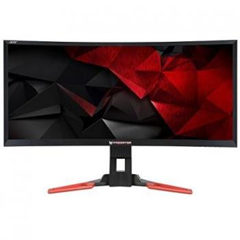 Acer Predator Z35 Monitor 35 Curvo, Risoluzione 2560x1080, Luminosità 300 cd/m², Tempo di Risposta 4ms, Tecnologia nVidia G-Sync, Display Port, HDMI, USB 3.0, Colore Nero/Rosso