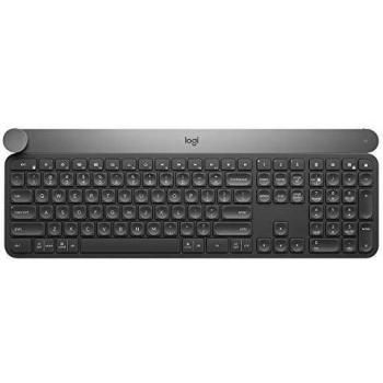 Logitech Craft Tastiera Wireless Illuminata con Manopola Controllo Creativo, Layout Scandinavo QWERTY, Grigio