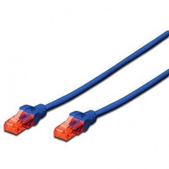 DIGITUS CAT 6 U-UTP patch cable, 5m, red LAN DSL Ethernet cable, PVC, CCA, AWG 26/7, blue