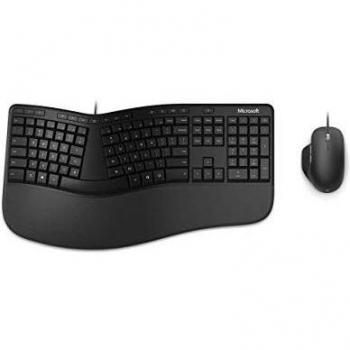 Microsoft Ergonomic Desktop Keyboard with Integrated USB Mouse – Belgian AZERTY Black