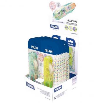 Caja expositora 12 blísters pegamento en cinta 8,4 mm x 8 m serie New Look