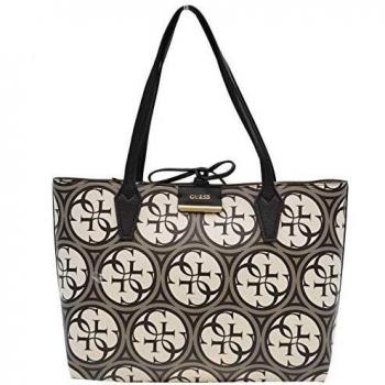 Guess Bobbi Inside Out Tote, Bolso Tipo Mujer, Multicolor (Logo/Pewter), 12.5x27x42.5 centímetros (An x Al x L)