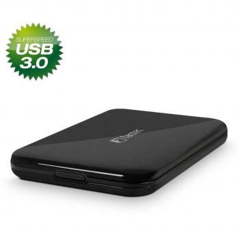 Fantec ALU-25U3 Box per Hard Disk da 2.5 SATA, USB 3.0, Nero