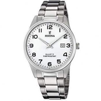 Reloj De Hombre Festina Classics F20511/1 Con Esfera Blanca