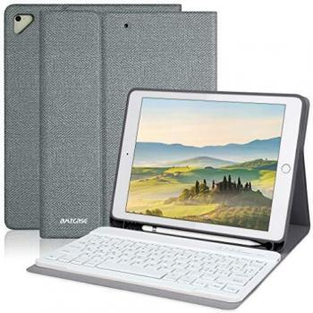 Custodia con Tastiera per iPad 9.7 per iPad 6a Generazione 2018 iPad 5a Generazione 2017 iPad PRO 9.7 iPad Air 2 Air 1 con Bluetooth 9.7 Tastiera Rimovibile Wireless Cover per iPad-Portapenne(Grigio)