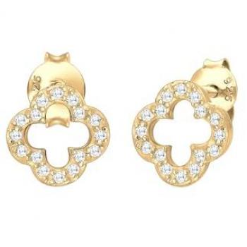 Pendientes ELLI 'Kleeblatt' en oro