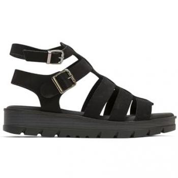 Sandalias Cuña Thais Negra PORRONET