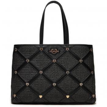 Bolsillo de Lujo Love Moschino Negra con Detalle Dorado