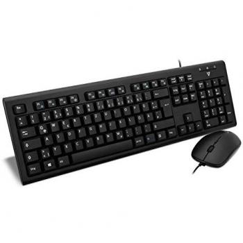 V7 Keyboard and Mouse USB Layout DE with USB and PS2 Adapter 1.600 DPI 3 Buttons Black
