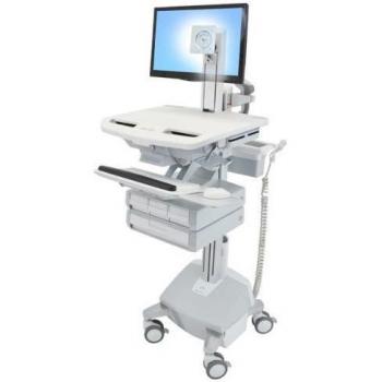 Ergotron StyleView Alluminio, Grigio, Bianco Pannello piatto Carrello multimediale (SV44-1342-2)