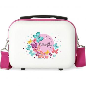 Movom Neceser ABS Butterfly Happy Time Adaptable blanco, fucsia