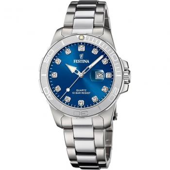 Reloj Festina Boyfriend F20503/6 Azul Correa De Acero Inoxidable 316l, Mujer