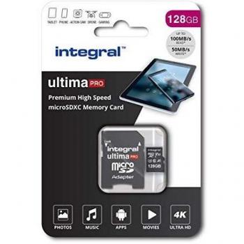 Integral inmsdx128g 128 GB Premium High Speed Micro SDXC Memory Card with SD Adapter