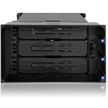 Icy Dock flexiDOCK MB830SP-B Docking Station Hot-Swap, backplane per Rack, Gabbia per 3 alloggiamenti per Dischi rigidi SATA/SAS da 3,5Senza Vassoio in 2 alloggiamenti da 5,25 con Cavi