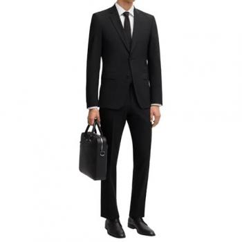 Traje Slim Fit de Lana Virgen Elástica para Hombre Boss