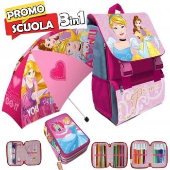 Mochila Princesa Disney Extensible con Paraguas y Estuche