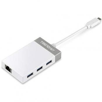 TrendNet TUC-ETGH3 3 Porte Hub combinato USB Grigio