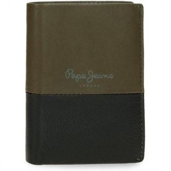 Pepe Jeans. Cartera de piel Dual vertical con monedero Verde caqui