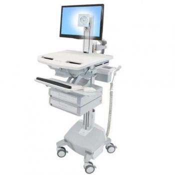 Ergotron StyleView Alluminio, Grigio, Bianco Pannello piatto Carrello multimediale (SV44-1322-2)