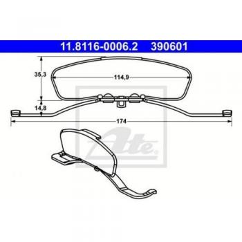 Mola de Pinça de Travão ATE 11.8116-0006.2