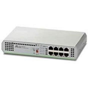 Allied Telesis 8 Port 10/100/1000TX Unmanaged Switch With External Power Supply EU Power Adapter
