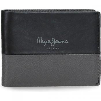 Pepe Jeans. Billetero de piel Dual Negro