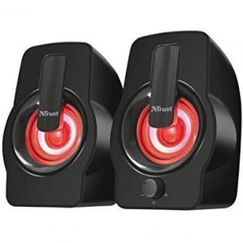 Trust Gemi Compatto Set Altoparlanti con Raffinato Design e Illuminazione LED Rgb, Nero