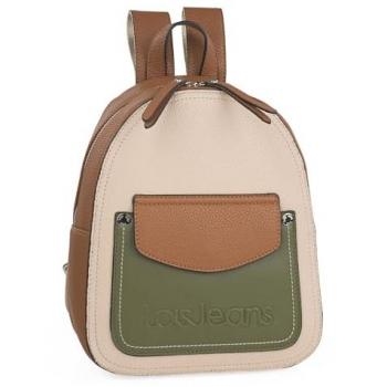 Mochila Lois Cleveland Beige Doble Color