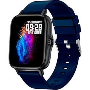 DCU TECNOLOGIC | Reloj Inteligente Moderno | Llamadas y Notificaciones | 8 Modos Deportivos | IP67 | 2 Correas Silicona Negro y Azul Marino