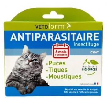 Vetoform Antiparasitaire et Insectifuge pour Chat, 6 x 1 ml pipettes