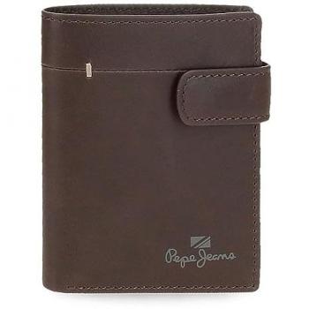 Cartera Staple de piel marrón con cierre click – Pepe Jeans 2024