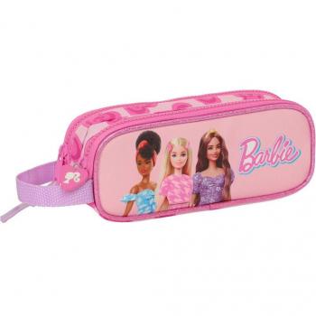 SAFTA PORTATODO DOBLE CON ASA BARBIE LOVE 6x21x8 Cms