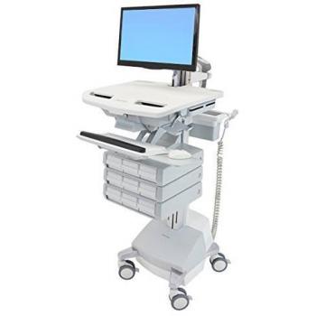 Ergotron StyleView Alluminio, Grigio, Bianco Pannello piatto Carrello multimediale