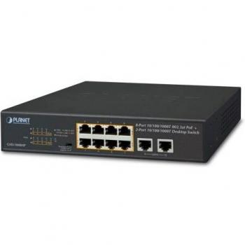 Planet GSD-1008HP switch di rete No gestito Gigabit Ethernet (10/100/1000) Nero 1U Supporto Power over Ethernet (PoE)