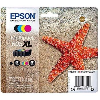 Epson Stella Marina Serie 603XL Cartucce Inchiostro, Multipack 4 Colori, Nero, Ciano, Magenta, Giallo, Cartuccia Originale, Inchiostro per Stampe Affidabili e a Basso Costo, Stampa Fino a 550 Pagine