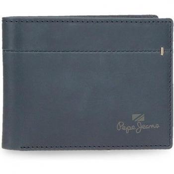 Pepe Jeans. Billetero de piel Staple Azul marino