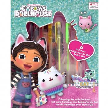 Blister cuaderno + 6 bolígrafos gel La Casa de Muñecas de Gabby