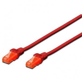 DIGITUS CAT 6 U-UTP patch cable, 5m, red LAN DSL Ethernet cable, PVC, CCA, AWG 26/7, rojo