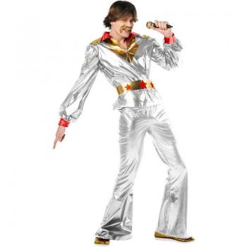 Disfraz de Disco Plata 70s Hombre