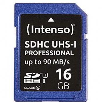 Intenso Professional SDHC Memory Card 16GB, Class 10 UHS-I