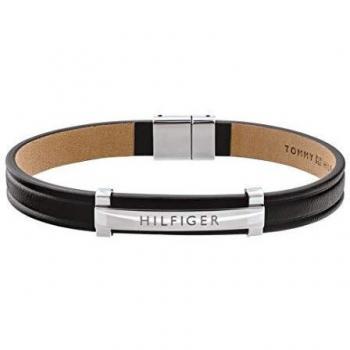 Tommy Hilfiger Joyería Pulsera de Hombre de Piel Negra