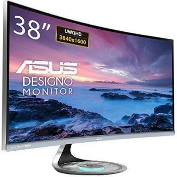 ASUS Designo Curvo MX38VC 38'' (37.5) UWQHD+ (3840 x 1600) Monitor, IPS, Altoparlanti Harman Kardon, Ricarica Wireless QI, Flicker Free, Filtro Luce Blu, Certificazione TUV