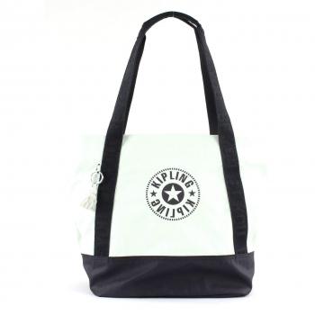 Bolso Grande Kipling Playa Azul y Blanco
