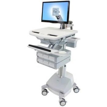 Ergotron StyleView Alluminio, Grigio, Bianco Pannello piatto Carrello multimediale
