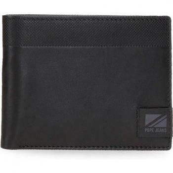 Pepe Jeans. Billetero de piel Topper Negro