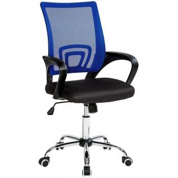 La Silla Española Ribadeo Silla de Oficina sin Reposacabezas, Poliéster y Rejilla, Azul, 61x58x89 cm