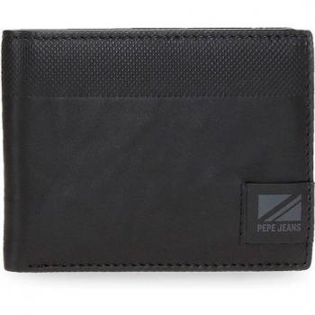 Pepe Jeans. Billetero de piel Topper Negro