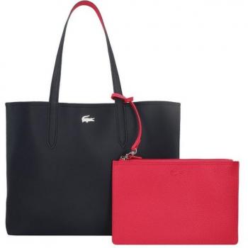 Bolso Shopper Reversible Marrón con Logotipo Metálico Lacoste